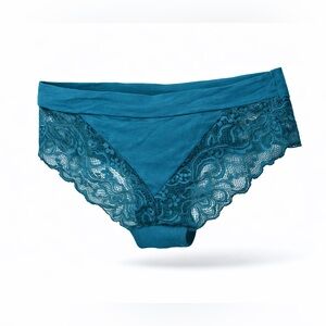 Sexy Teal Lace Underwear Size Medium Knotty Knickers Cheeky Panties